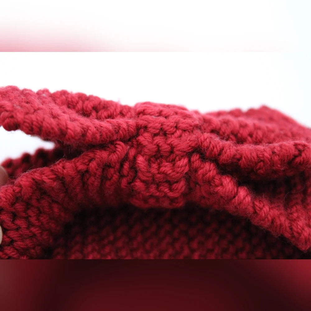 Crocheted Headband Bow (Burgandy) OS